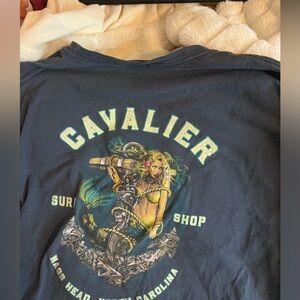 Cavalier Men L Surf Shop Sexy Mermaid Beach NC Surfer Casual Long Sleeve Tee